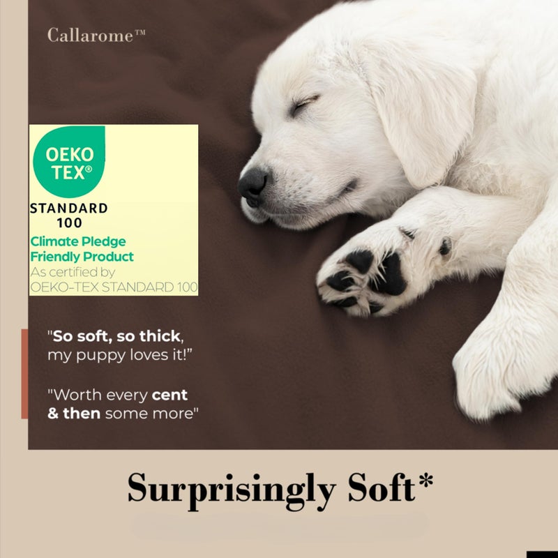 Callarome Waterproof Blanket for Bed or Couch â€“ Soft and Leakproof Waterproof Throw Blanket, Water Proof & Stain Resistant Easy to Clean Throw Blanket Cover for Adults or Pets, Reversible Brown 80â€x90â€ - Image 4